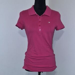 Aeropostale Women's Button Down Pink Shirt